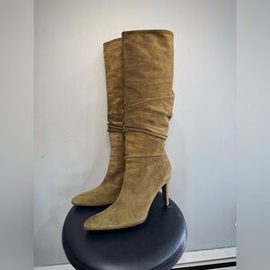 Olive Green Banana Republic Slouchy Heeled Boots Size 8 VGUC